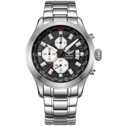 Yelang V1029S Men's Quartz Watch 42mm Japan OS00 Movement Luminous Stainless Steel 10Bar Waterproof Sports Watches