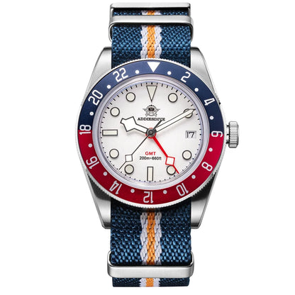 ADDIESDIVE TOP Quartz Watches 20Bar Diving BGW9 Super LuminousSwiss Ronda 515-24H GMT Watch Men's Watch relogios masculino