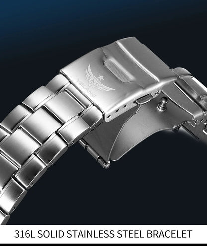 Yelang V1029S Men's Quartz Watch 42mm Japan OS00 Movement Luminous Stainless Steel 10Bar Waterproof Sports Watches