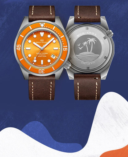 Seagull Color Holiday Men's Automatic Mechanical Watch Titanium Alloy Luxury Diving Watch Sapphire Glass Luminous Wristwatch 414