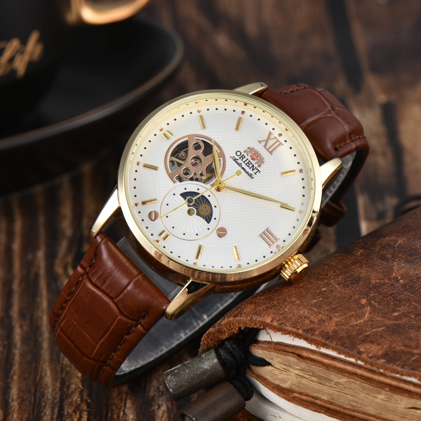 9898 Store Orient Sport Mechanical Automatic Unisex Watch Sun World Time Waterproof Shockproof Full Function  Series