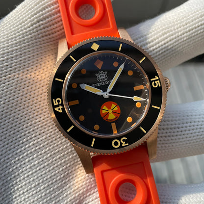 STEELDIVE SD1952VS New Arrival Solid Bronze Case Black Dial 300M Waterproof NH35 Mechanical Sapphire Glass Mens Dive Watch