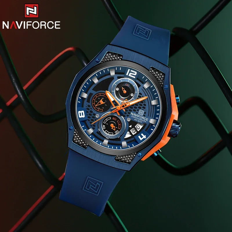 NAVIFORCE Top Brand Luxury Men's Quartz Watch Sport Chronograph Date Waterproof Wristwatch Fashion Business Men Watches Reloj