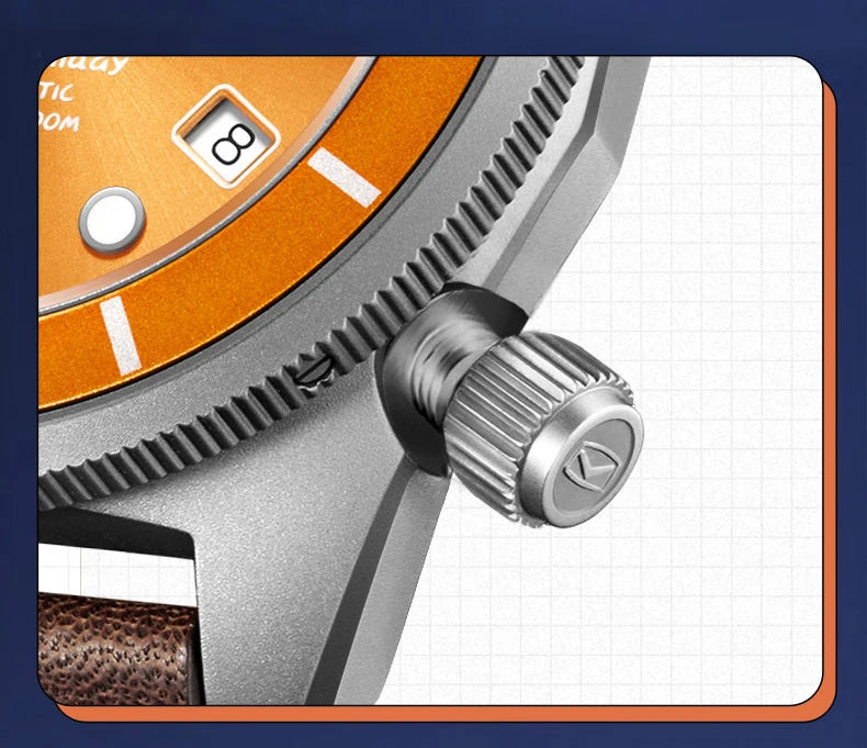 Seagull Color Holiday Men's Automatic Mechanical Watch Titanium Alloy Luxury Diving Watch Sapphire Glass Luminous Wristwatch 414