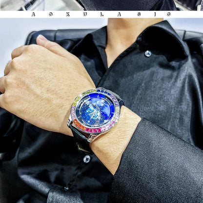 Luxury Sapphire Men's Automatic Mechanical Watch Top Brand Water Resistant Leather Strap Men Wristwatch Reloj Hombre