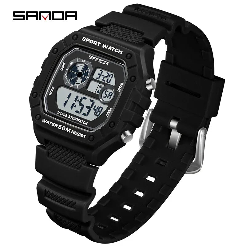 SANDA Fashion Brand Digital G Style Top Men's Watch Luxury Military Sport Waterproof Alarm Stopwatch Clock Relogio Masculino