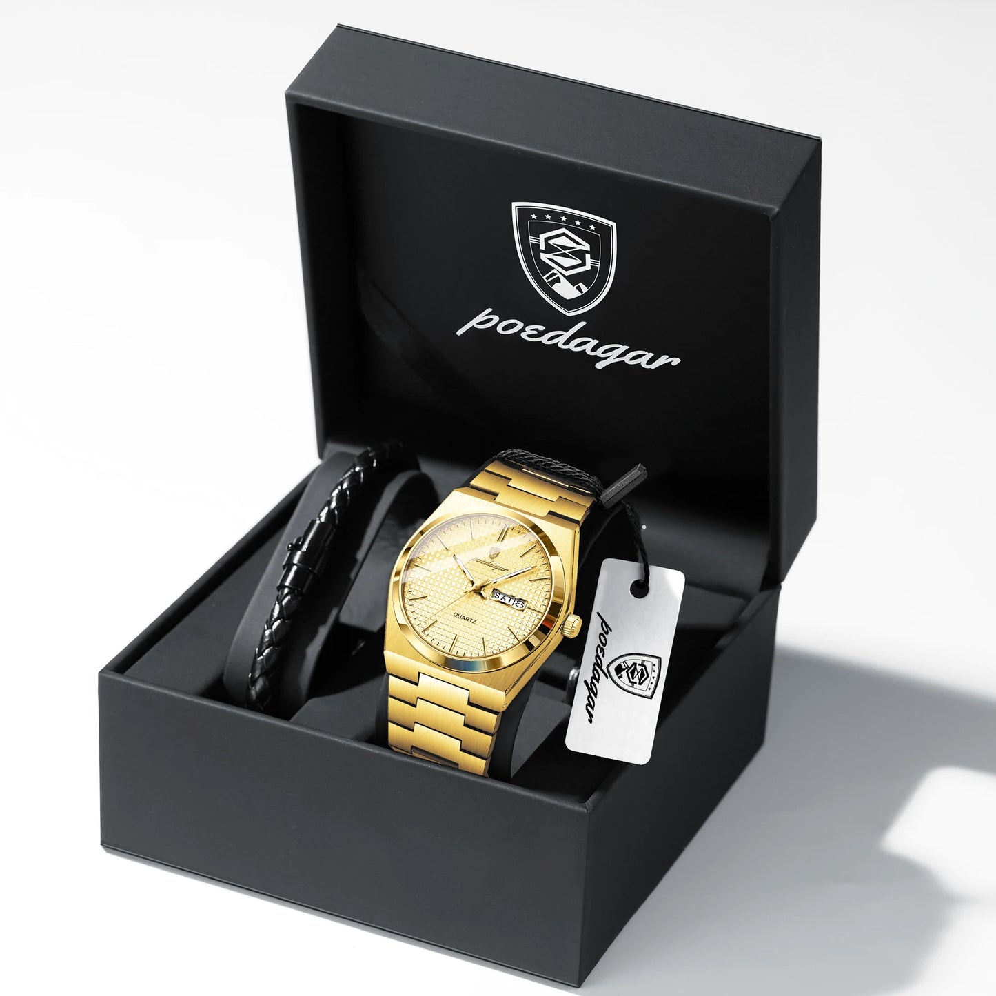 POEDAGAR High Quality Luxury Watch For Men Waterproof Luminous Man Wristwatch Original Date Week Quartz Casual Men's Watches+Box