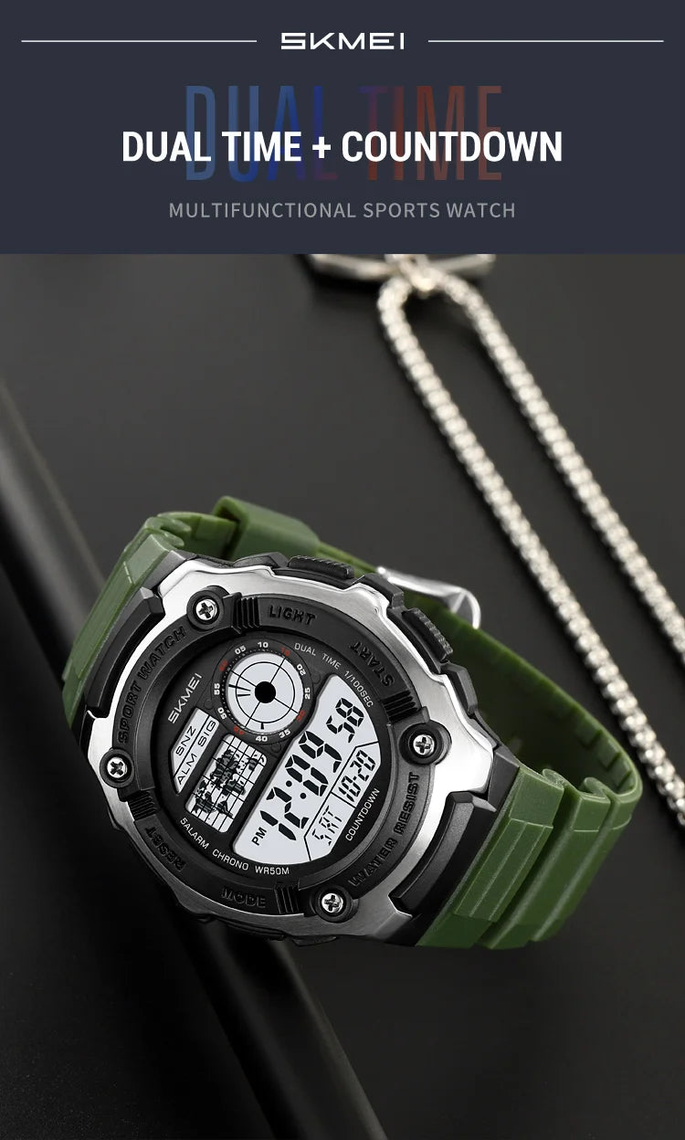 SKMEI 2517 Fashion Multifunction Electronic Watches for Man Alarm Clock Students Wristwatch Waterproof Casual Men Digital Watch