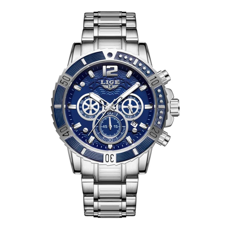 LIGE Luxury Casual Men's Wristwatch Sports Stainless Steel Waterproof Date Man Watch High Quality Fashion Quartz Men Watches