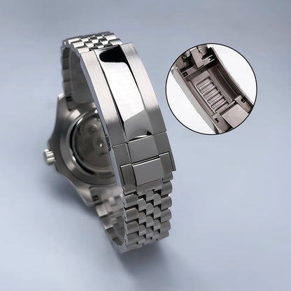 40MM Diameter YM Design Two-Way Rotating Bezel Sapphire Glass Luminous Dial for NH35 Movement Jubile Strap Luxury Men's Watch