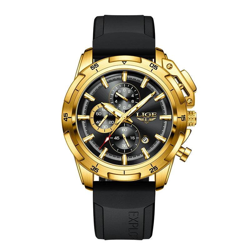 LIGE Luxury Casual Men's Wristwatch Sports Stainless Steel Waterproof Date Man Watch High Quality Fashion Quartz Men Watches