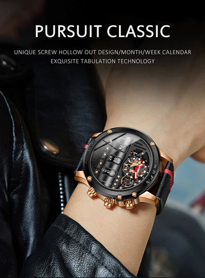 AKDPN Men's Watches Electronics Luxury Quartz Watches for Man Leather Waterproof Digital Versatile Wristwatch reloj hombre Watch