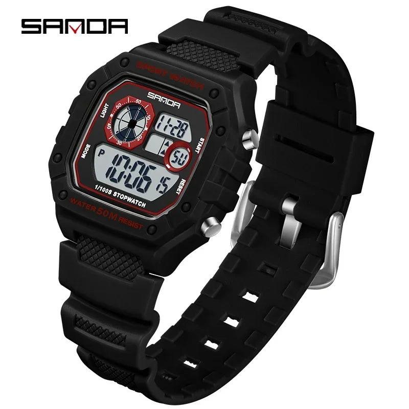SANDA Fashion Brand Digital G Style Top Men's Watch Luxury Military Sport Waterproof Alarm Stopwatch Clock Relogio Masculino