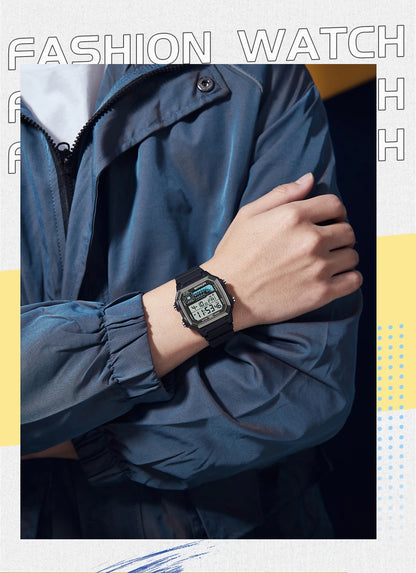 SANDA 6196 Student Electronic Watch Night Light Waterproof Sports Men's Lightweight Square Luxury Classic  Electronic Watch