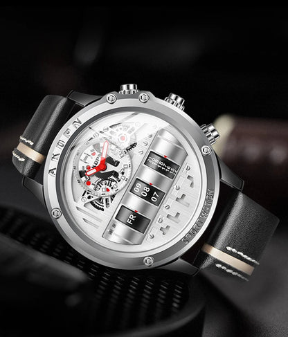 AKDPN Men's Watches Electronics Luxury Quartz Watches for Man Leather Waterproof Digital Versatile Wristwatch reloj hombre Watch