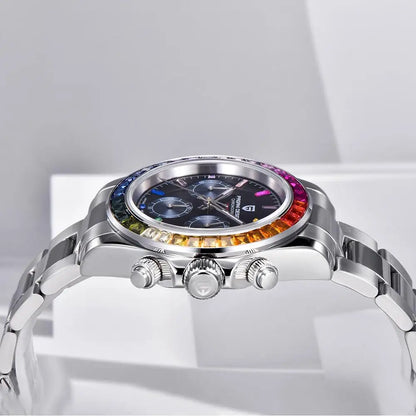 PAGANI DESIGN 2026 New VK63 Rainbow Circle Luxury Quartz Watch For Men Stainless Steel 30M Waterproof Chronograph reloj hombre