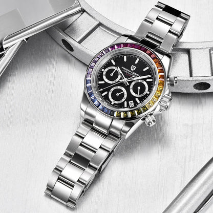 PAGANI DESIGN 2026 New VK63 Rainbow Circle Luxury Quartz Watch For Men Stainless Steel 30M Waterproof Chronograph reloj hombre