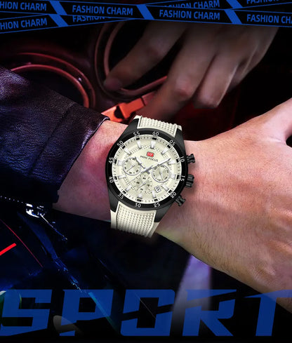 2026 New MINI FOCUS Men's Sports Quartz Watch Casual Analog Wrist Watch with Luminous Hands Silicone Strap Date Water Resistant