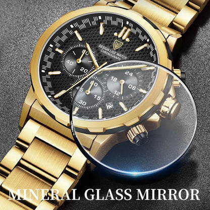 LIGE Luxury Men Watch Top Original Waterproof Luminous Chronograph Man Wristwatch Stainless Steel Quartz Men's Watches Reloj