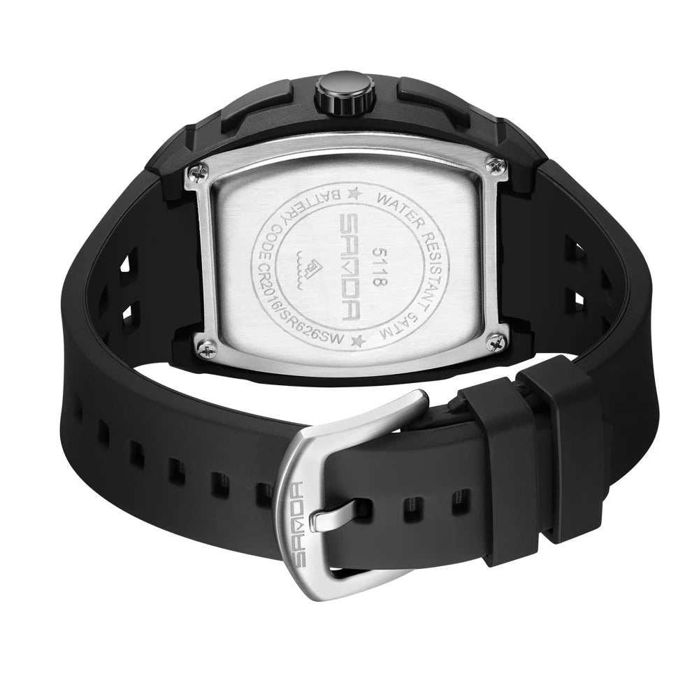 SANDA Luxury Men Wristwatch Electronic LED Display Luminous Sports Man Watch Quartz Waterproof Military Alarm Date Watches Male