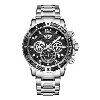 LIGE Luxury Casual Men's Wristwatch Sports Stainless Steel Waterproof Date Man Watch High Quality Fashion Quartz Men Watches