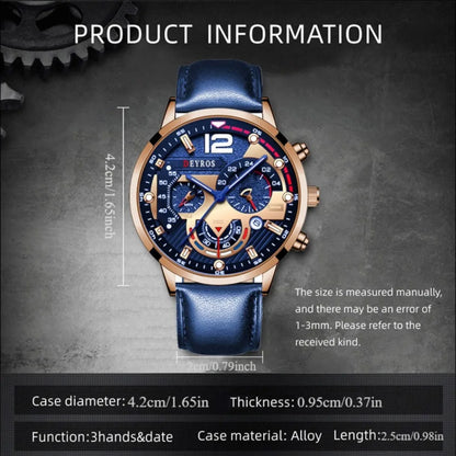 Fashion Elegant Men's Quartz Wrist Watch, Luxury Calendar Watches - Work and Daily Decoration. men watch
