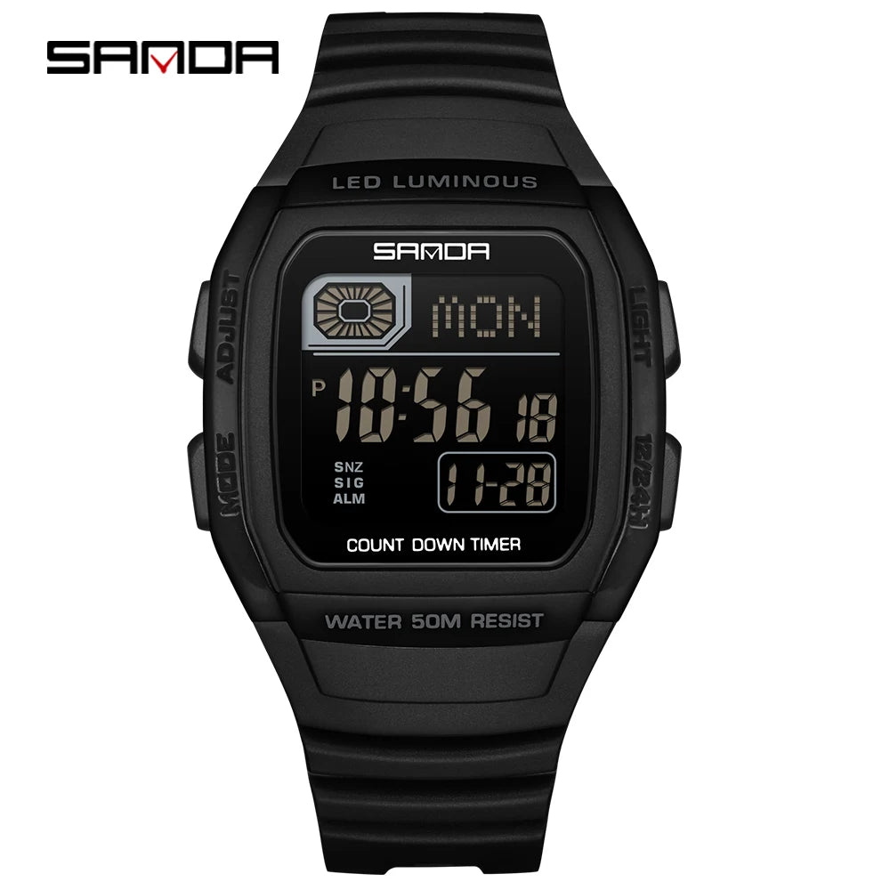 Fashion SANDA New 2208 Fashion Men's Electronic Watch Outdoor Sports Waterproof Timing LED Women's Watch