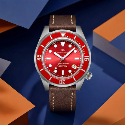 Seagull Color Holiday Men's Automatic Mechanical Watch Titanium Alloy Luxury Diving Watch Sapphire Glass Luminous Wristwatch 414