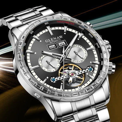 Glenaw high-end business fully automatic mechanical multi-function watch for men's fashionable waterproof watch