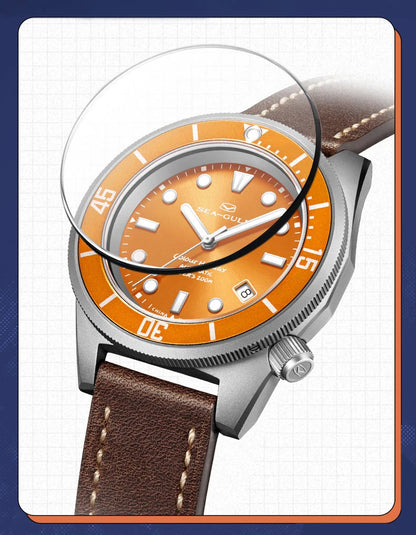 Seagull Color Holiday Men's Automatic Mechanical Watch Titanium Alloy Luxury Diving Watch Sapphire Glass Luminous Wristwatch 414