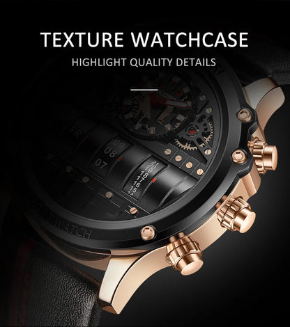 AKDPN Men's Watches Electronics Luxury Quartz Watches for Man Leather Waterproof Digital Versatile Wristwatch reloj hombre Watch