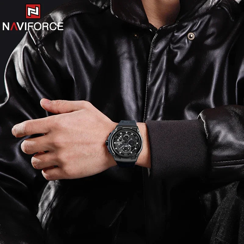 NAVIFORCE Top Brand Luxury Men's Quartz Watch Sport Chronograph Date Waterproof Wristwatch Fashion Business Men Watches Reloj