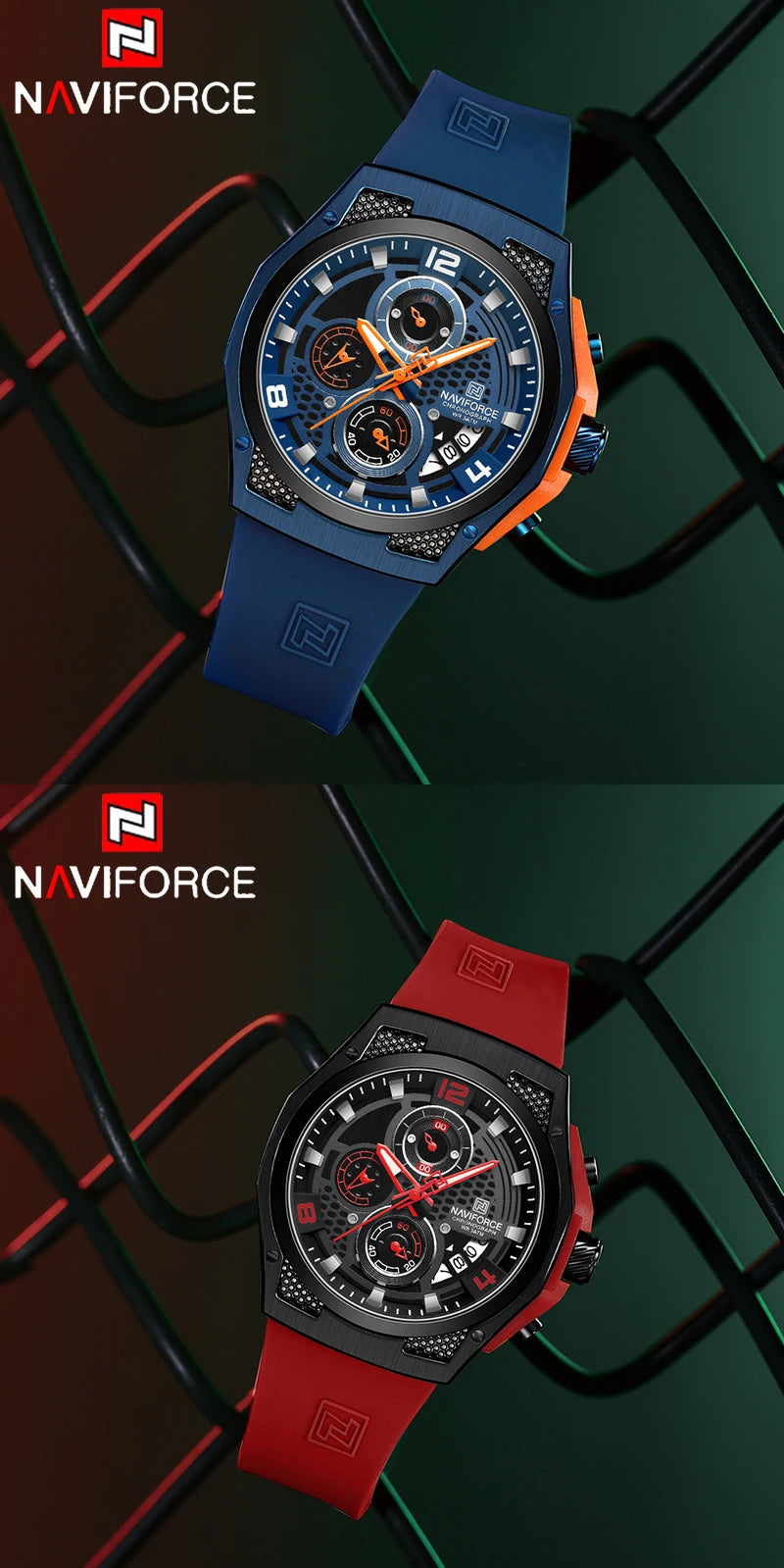 NAVIFORCE Top Brand Luxury Men's Quartz Watch Sport Chronograph Date Waterproof Wristwatch Fashion Business Men Watches Reloj
