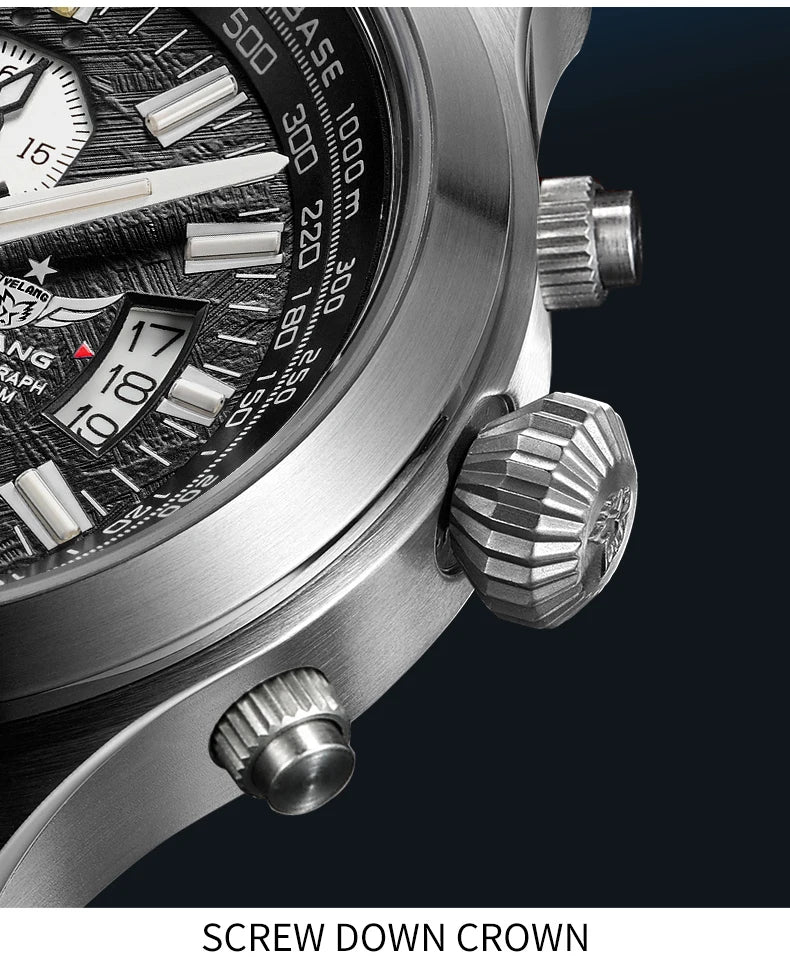 Yelang V1029S Men's Quartz Watch 42mm Japan OS00 Movement Luminous Stainless Steel 10Bar Waterproof Sports Watches