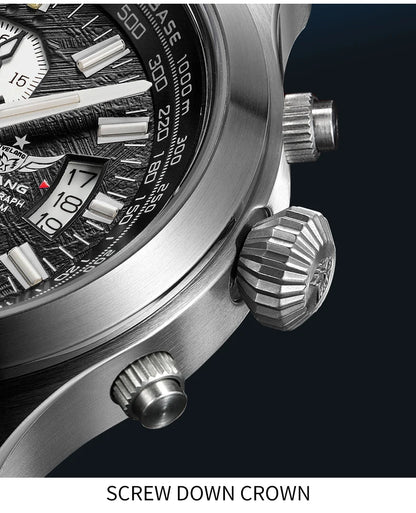 Yelang V1029S Men's Quartz Watch 42mm Japan OS00 Movement Luminous Stainless Steel 10Bar Waterproof Sports Watches