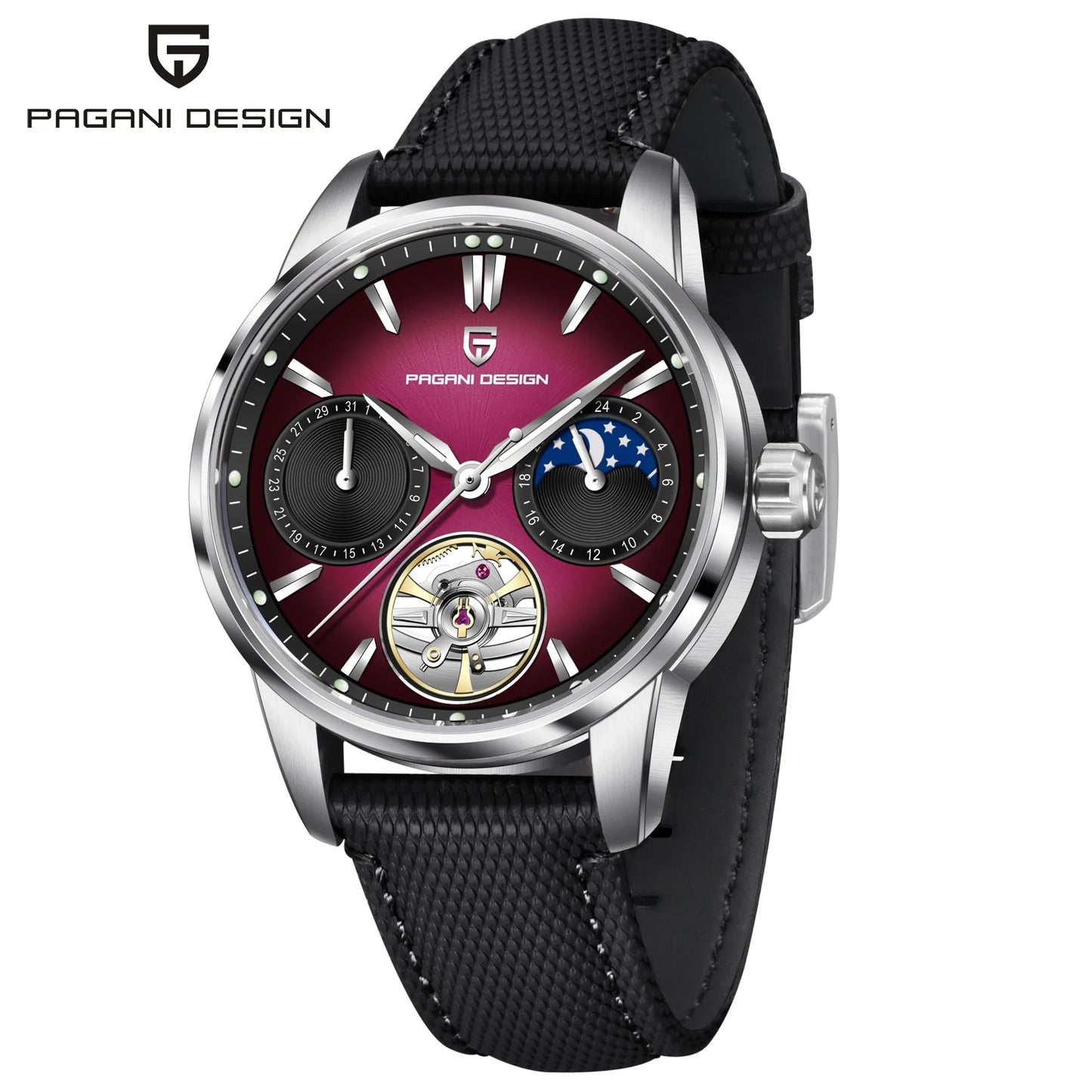PAGANI DESIGN 2026 Men's Mechanical Watch E3255Y 41mm with Sapphire Glass Stainless Steel Calendar Waterproof Reloj Hombre
