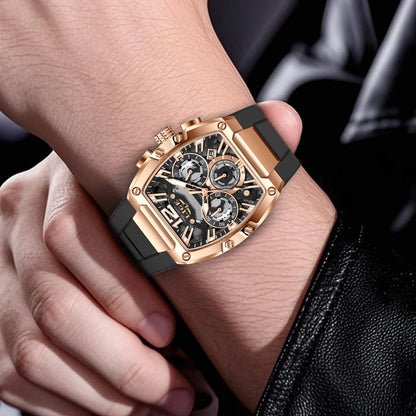 LIGE Original Brand Fashion Mens Watches Sport Military Chronograph Calendar Silicone Strap Quartz Wristwatch Relogio Masculino