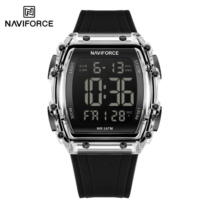 NAVIFROCE Relogio Masculino 2025 Man LCD Display Wristwatches Men Watches Luminous Military Sport Waterproof Quartz Male Clock