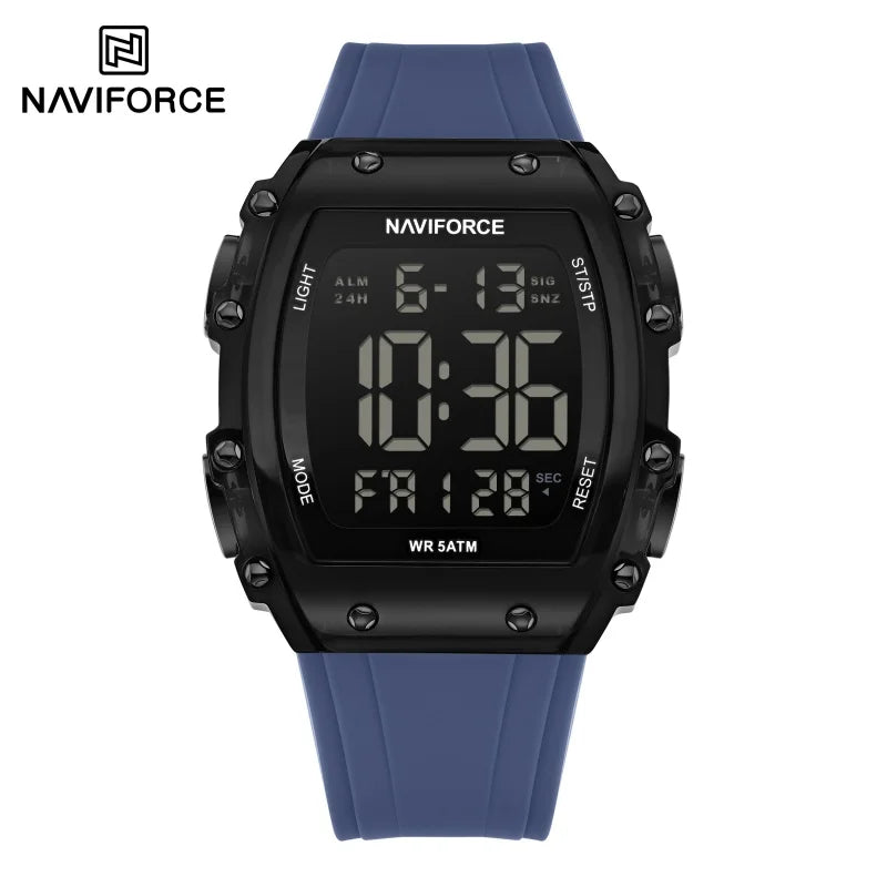 NAVIFROCE Relogio Masculino 2025 Man LCD Display Wristwatches Men Watches Luminous Military Sport Waterproof Quartz Male Clock