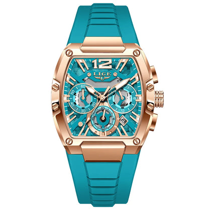 LIGE Original Brand Fashion Mens Watches Sport Military Chronograph Calendar Silicone Strap Quartz Wristwatch Relogio Masculino