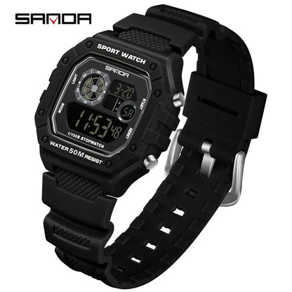 SANDA Fashion Brand Digital G Style Top Men's Watch Luxury Military Sport Waterproof Alarm Stopwatch Clock Relogio Masculino