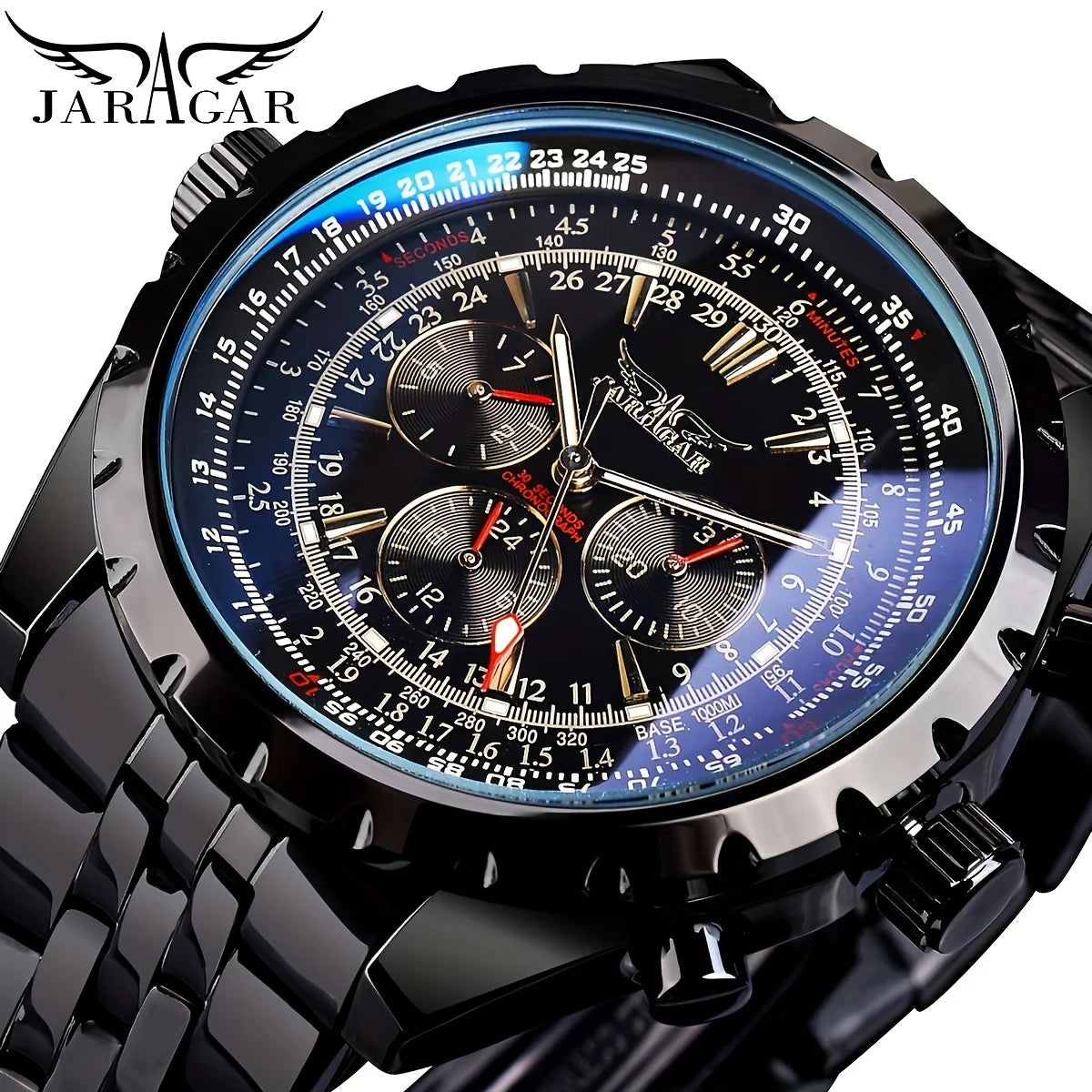 High-End Men's Watch Is a Fashionable and Functional Mechanical Clock, Made of Stainless Steel, with Hollow Design and Large Dial. Its Attractive Appearance Makes Daily Gifts, No Batteries Required, Fashionable Business Casua