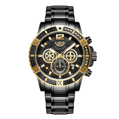 LIGE Luxury Casual Men's Wristwatch Sports Stainless Steel Waterproof Date Man Watch High Quality Fashion Quartz Men Watches