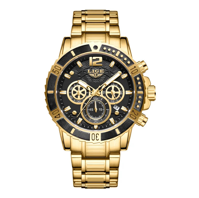 LIGE Luxury Casual Men's Wristwatch Sports Stainless Steel Waterproof Date Man Watch High Quality Fashion Quartz Men Watches