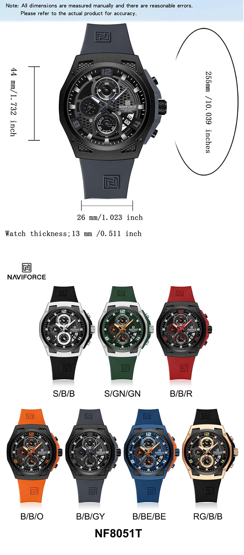 NAVIFORCE Top Brand Luxury Men's Quartz Watch Sport Chronograph Date Waterproof Wristwatch Fashion Business Men Watches Reloj