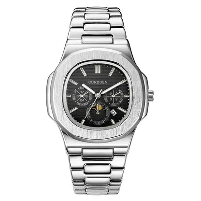 Original CURDDEN Famous Brand Men Watches Silver Fashion Alloy Band Gifts Date Quartz Watch Relogio Masculino Reloj Hombre 2026