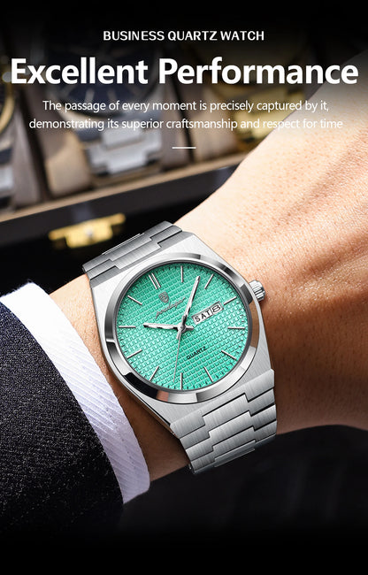 POEDAGAR High Quality Luxury Watch For Men Waterproof Luminous Man Wristwatch Original Date Week Quartz Casual Men's Watches+Box