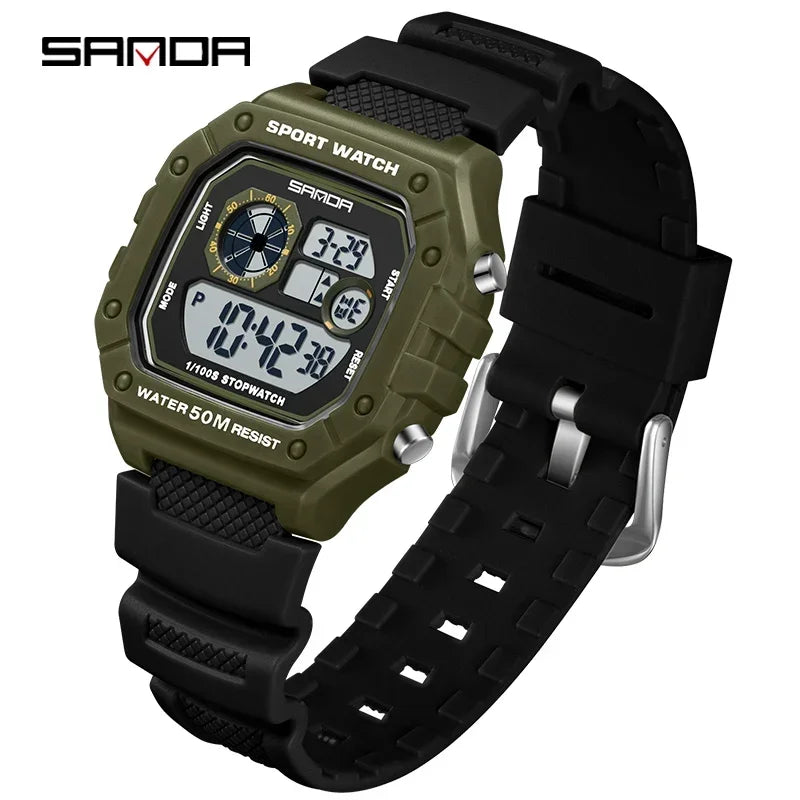 SANDA Fashion Brand Digital G Style Top Men's Watch Luxury Military Sport Waterproof Alarm Stopwatch Clock Relogio Masculino