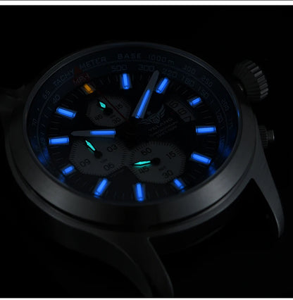 Yelang V1029S Men's Quartz Watch 42mm Japan OS00 Movement Luminous Stainless Steel 10Bar Waterproof Sports Watches