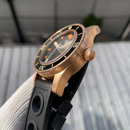STEELDIVE SD1952VS New Arrival Solid Bronze Case Black Dial 300M Waterproof NH35 Mechanical Sapphire Glass Mens Dive Watch